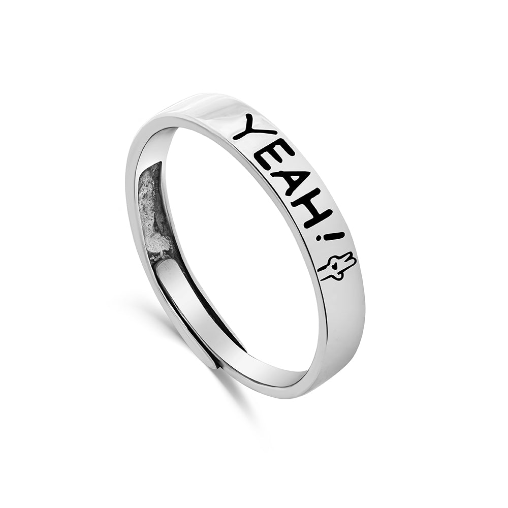 YEAH!Silver Adjustable Statement Ring
