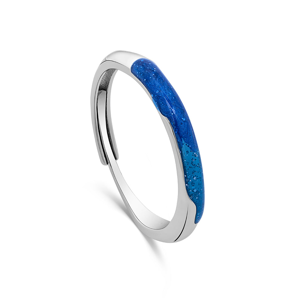 Azure Glow Adjustable Enamel Ring