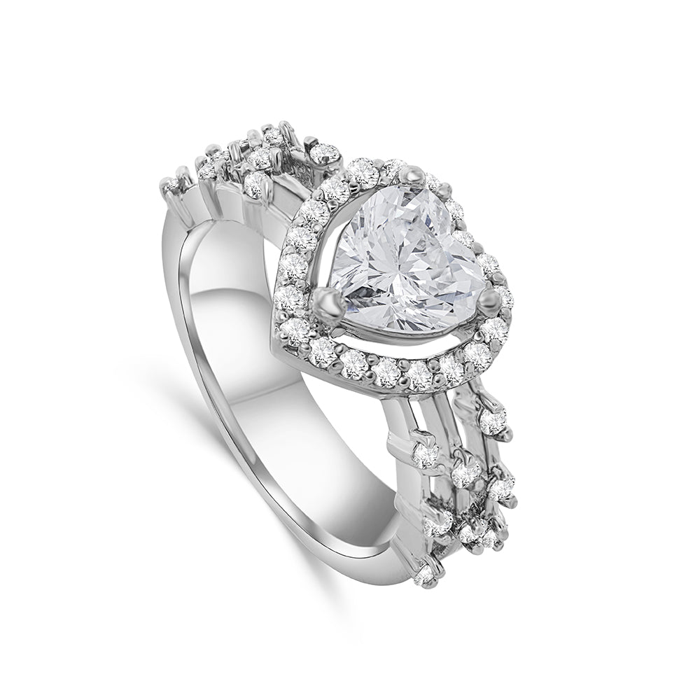 Reegalia  925 silver  Heart Halo Ring