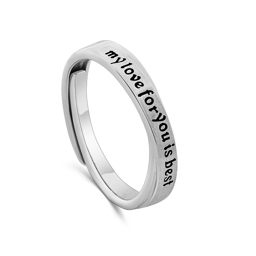 “My Love for You is Best ” Engraved Adjustable Ring
