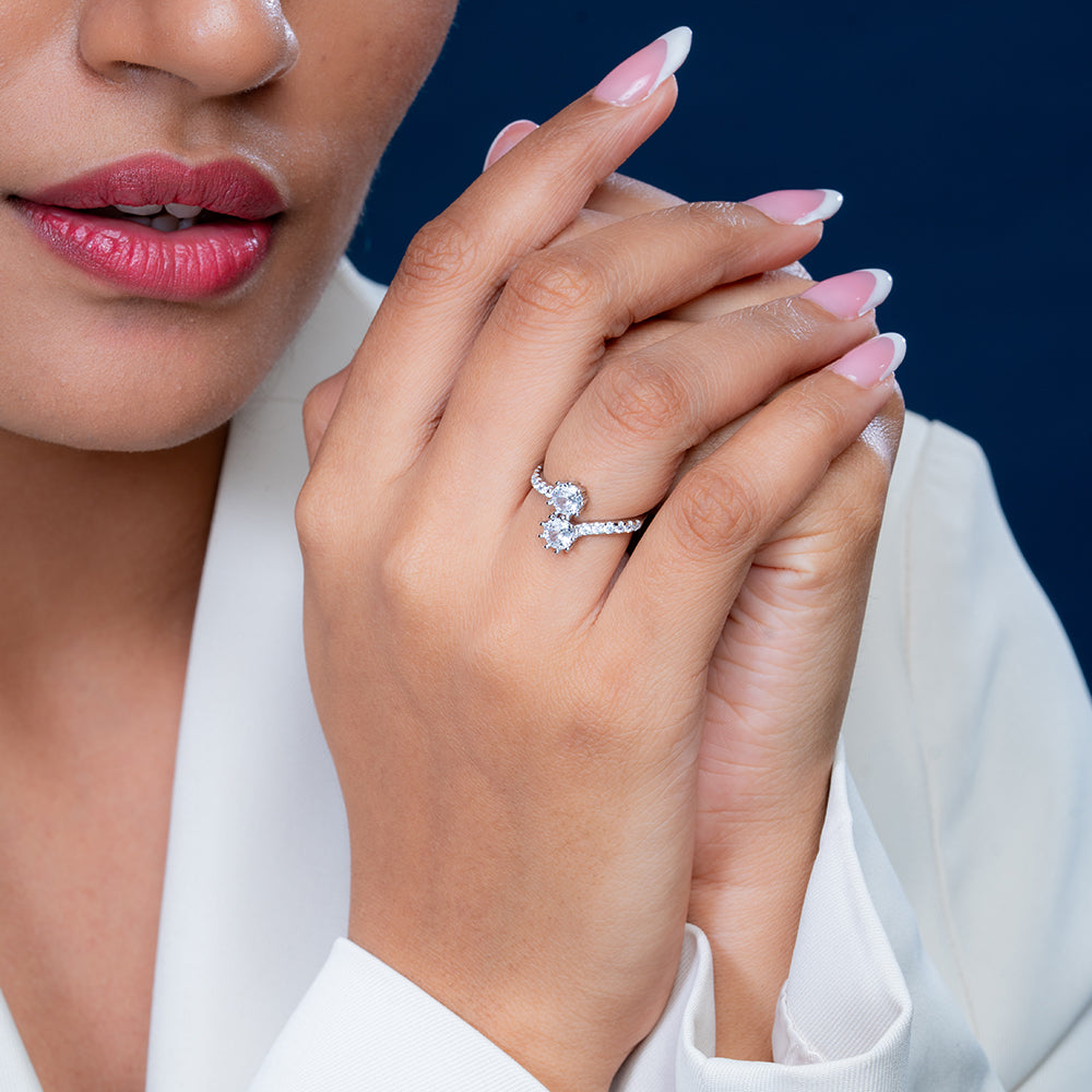 Reegalia Princess Crown Adjustable Ring in 925 Silver.