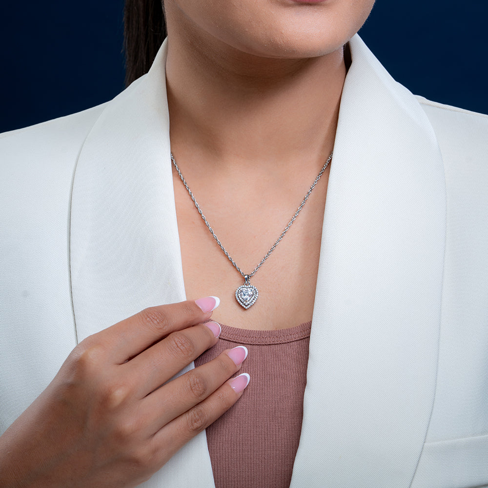Reegalia HeartGlow Pendant – 925 Silver with Gold Polish.