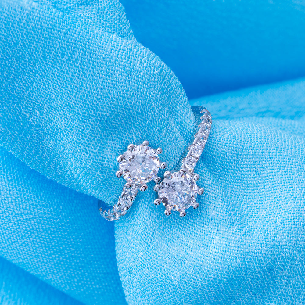 Reegalia Princess Crown Adjustable Ring in 925 Silver.