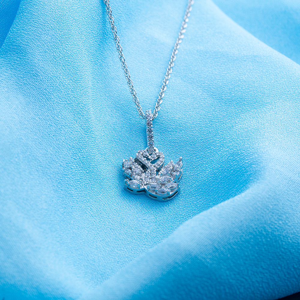 Reegalia Maple Bloom 925 Silver Pendant Necklace.