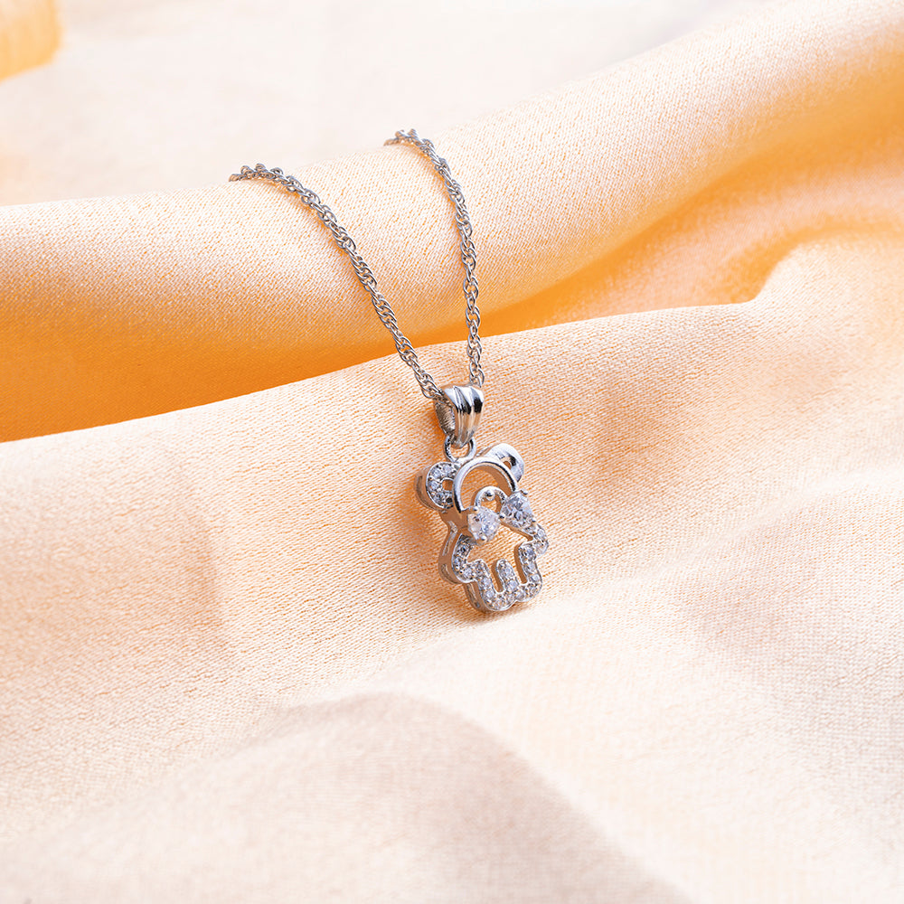 Reegalia TeddyTwinkle 925 Silver Pendant Necklace.