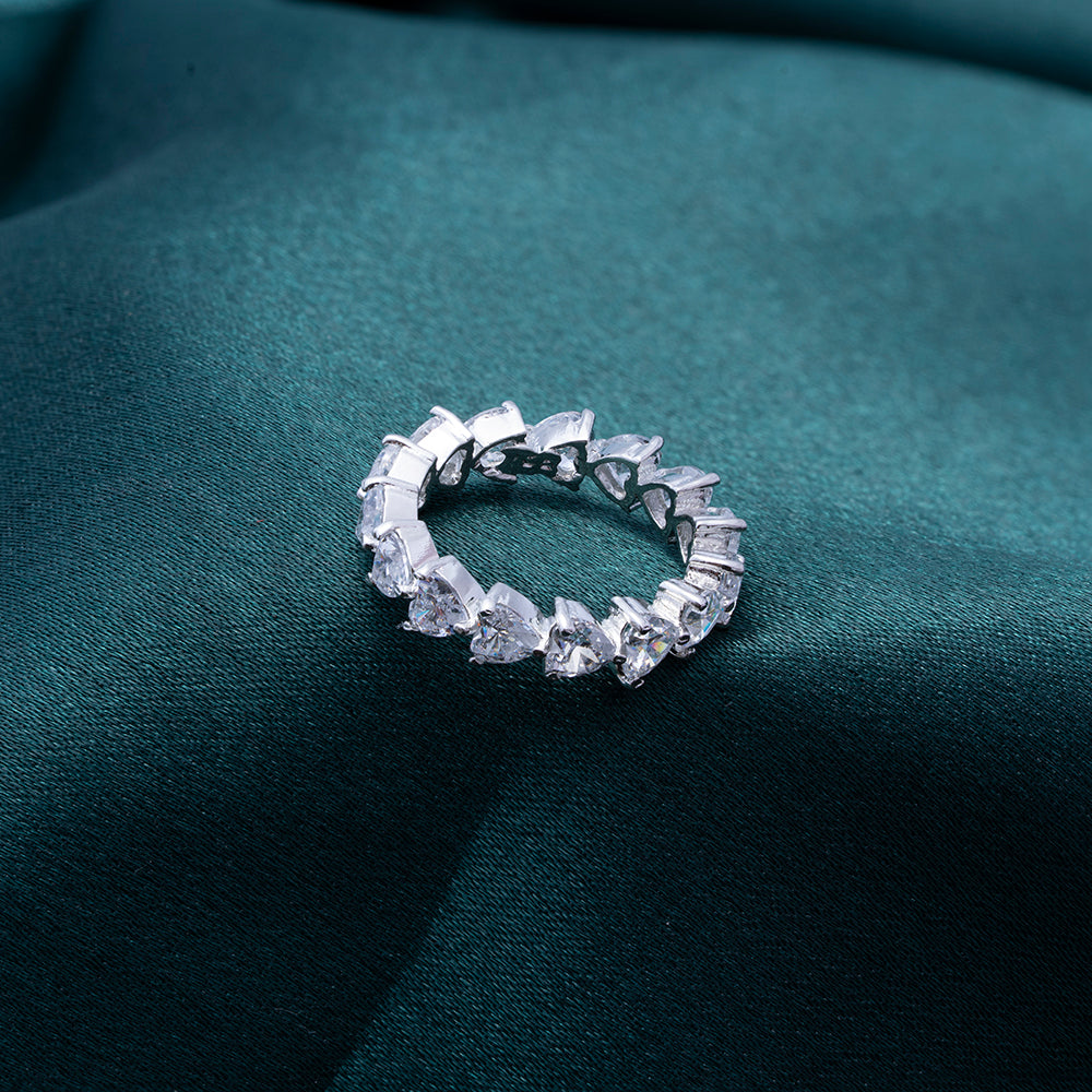 Leaf Glow (Eternity band) 925 Silver CZ Ring