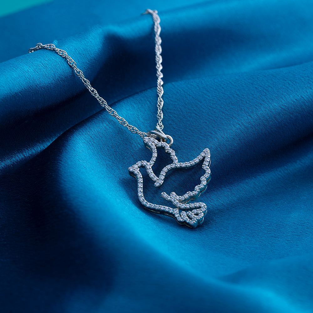 Reegalia PeaceDove 925 Silver Pendant Necklace.