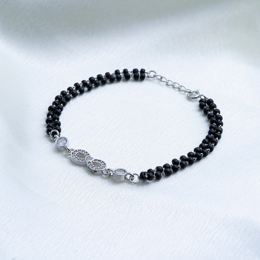 Reegalia 925 Silver Circle Harmony Mangalsutra Bracelet.