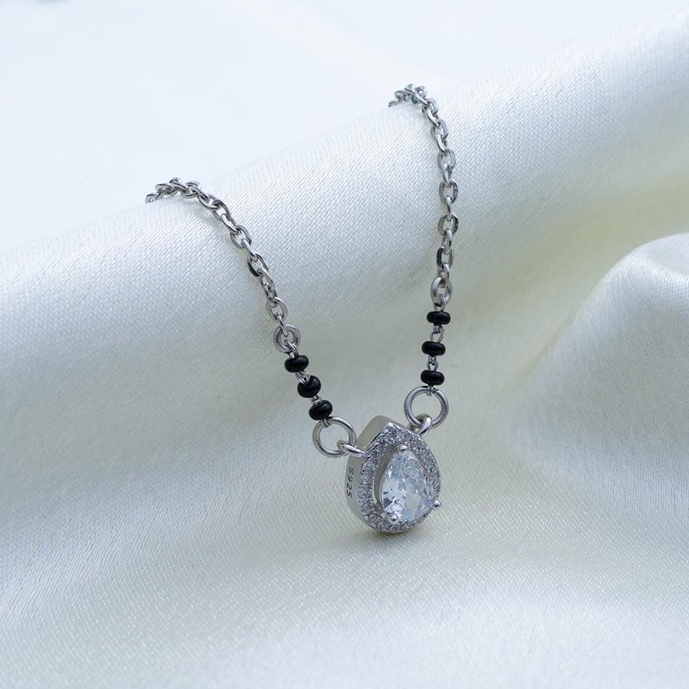 Mangalsutra Set with Solitaire Pendant. & Earring
