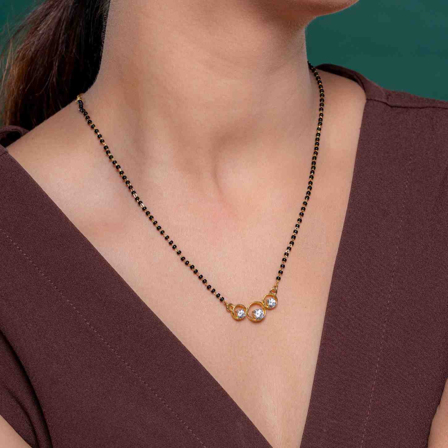 Reegalia 925 Silver Radiant Circles  Mangalsutra Set