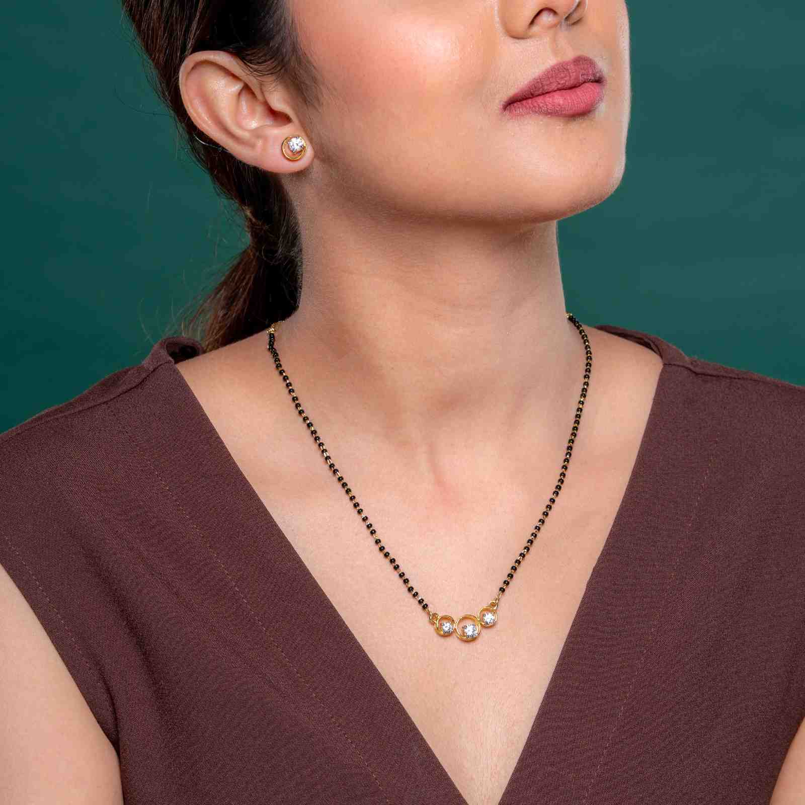 Reegalia 925 Silver Radiant Circles  Mangalsutra Set