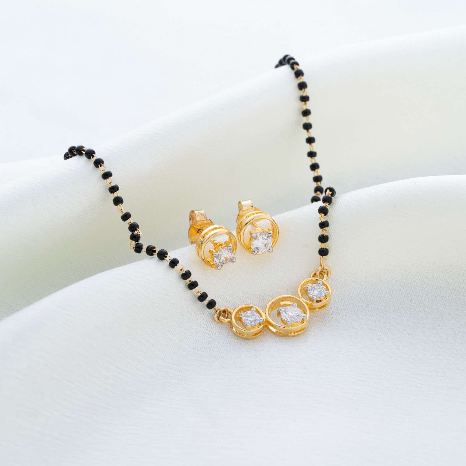 Reegalia 925 Silver Radiant Circles  Mangalsutra Set