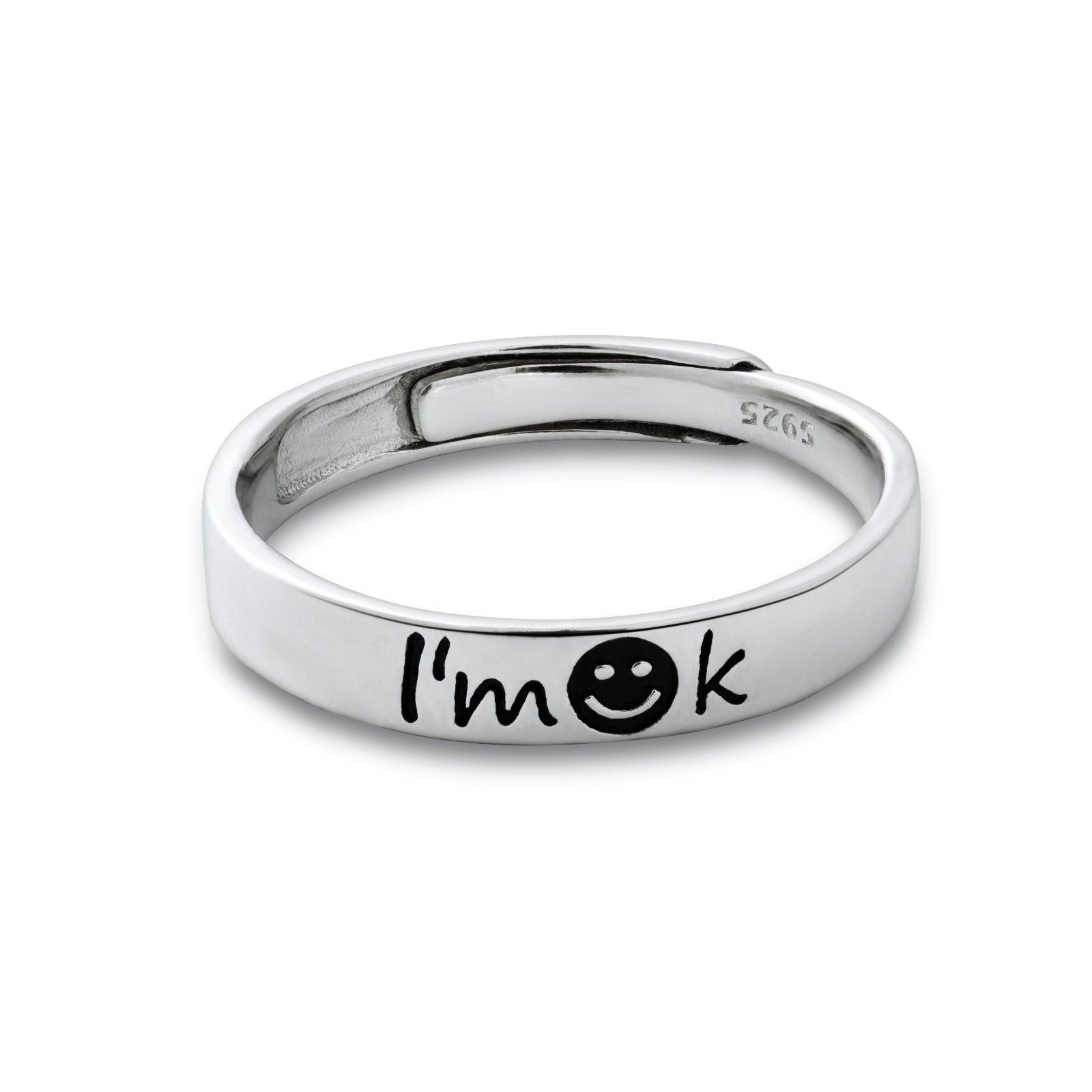 “I’m OK” 925 Sterling Adjustable Silver Ring