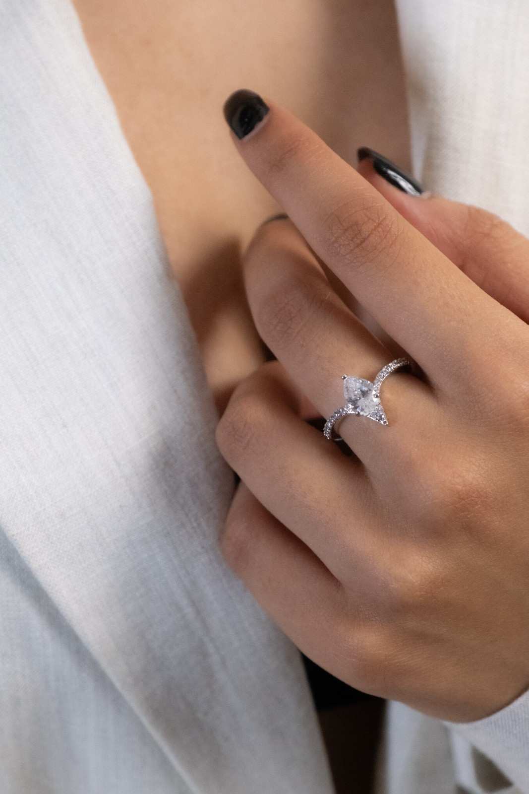 Reegalia Celeste Marquise Ring – 925 Silver with CZ.