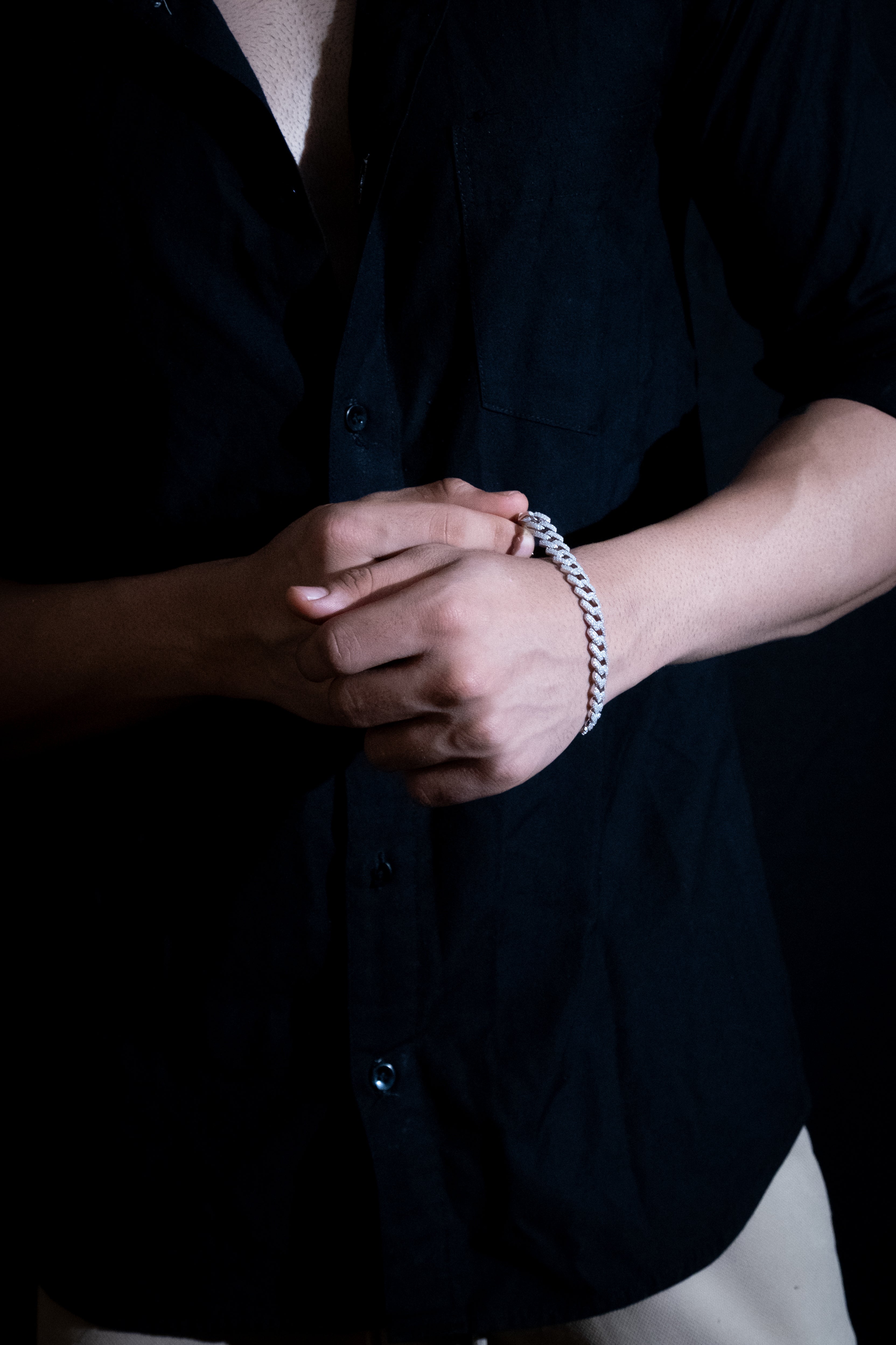 Reegalia Iced Cuban Link Bracelet – 925 Silver with CZ Detailing