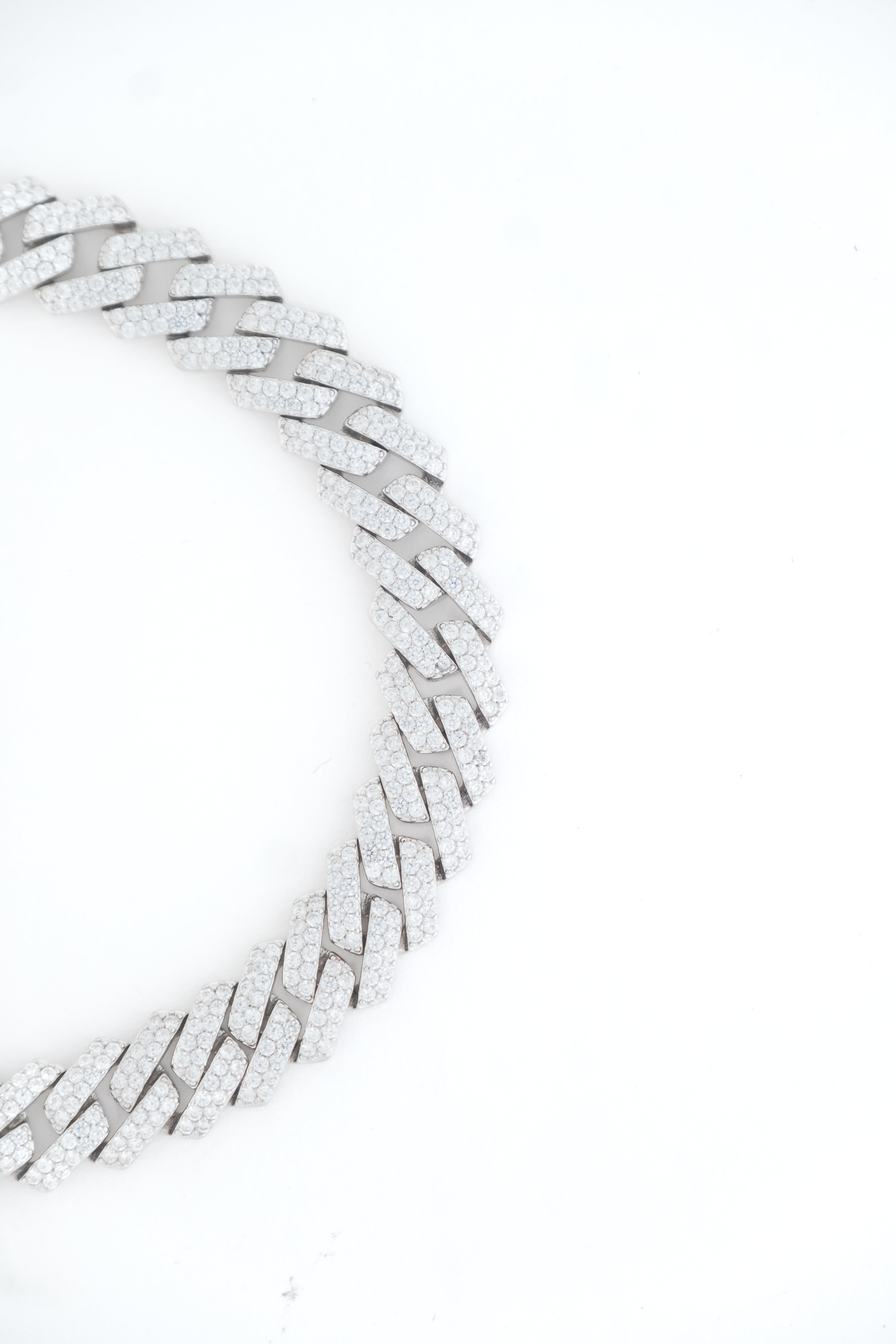 Reegalia Iced Cuban Link Bracelet – 925 Silver with CZ Detailing