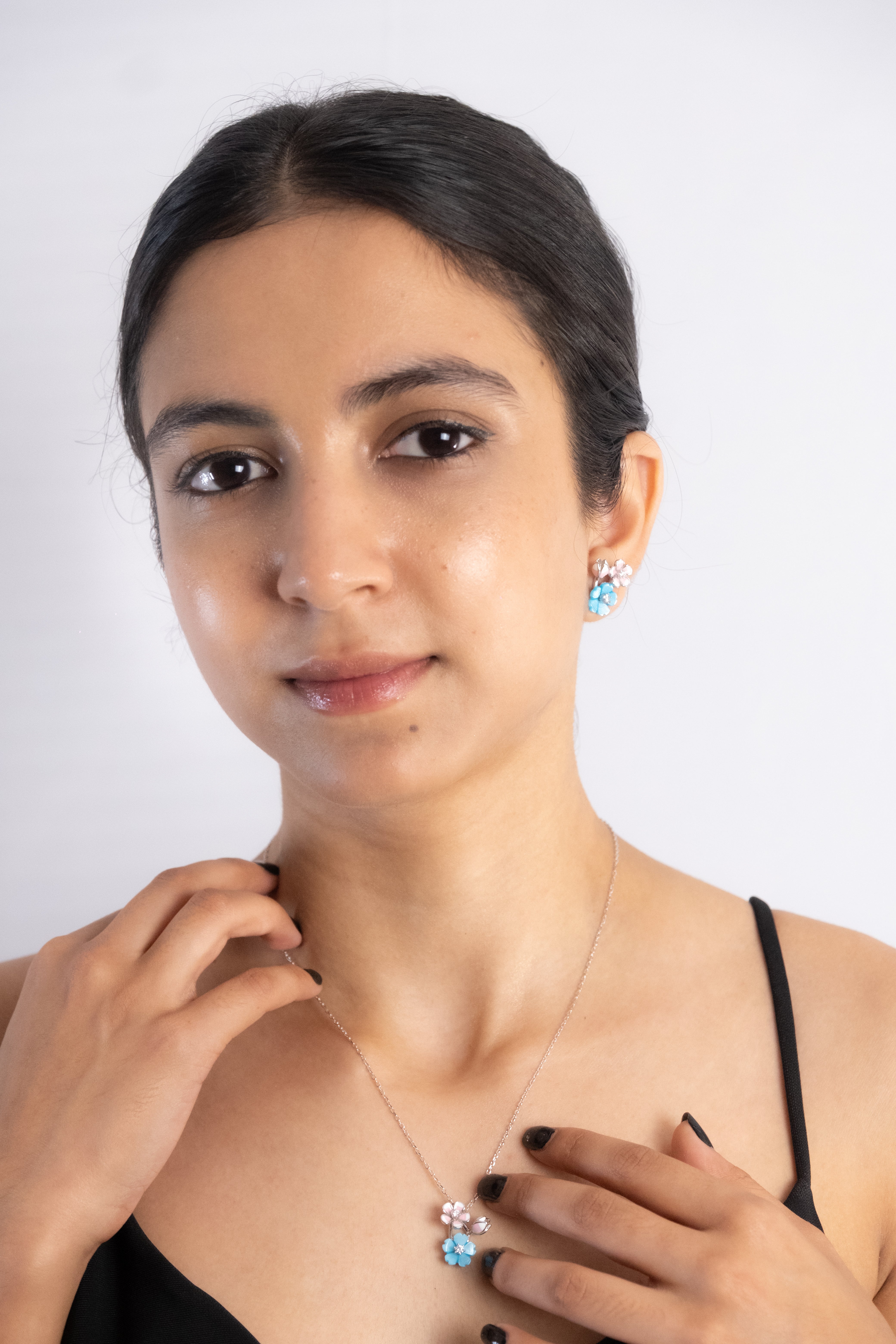 Reegalia Ocean Bloom Set – 925 Silver Necklace & Earrings