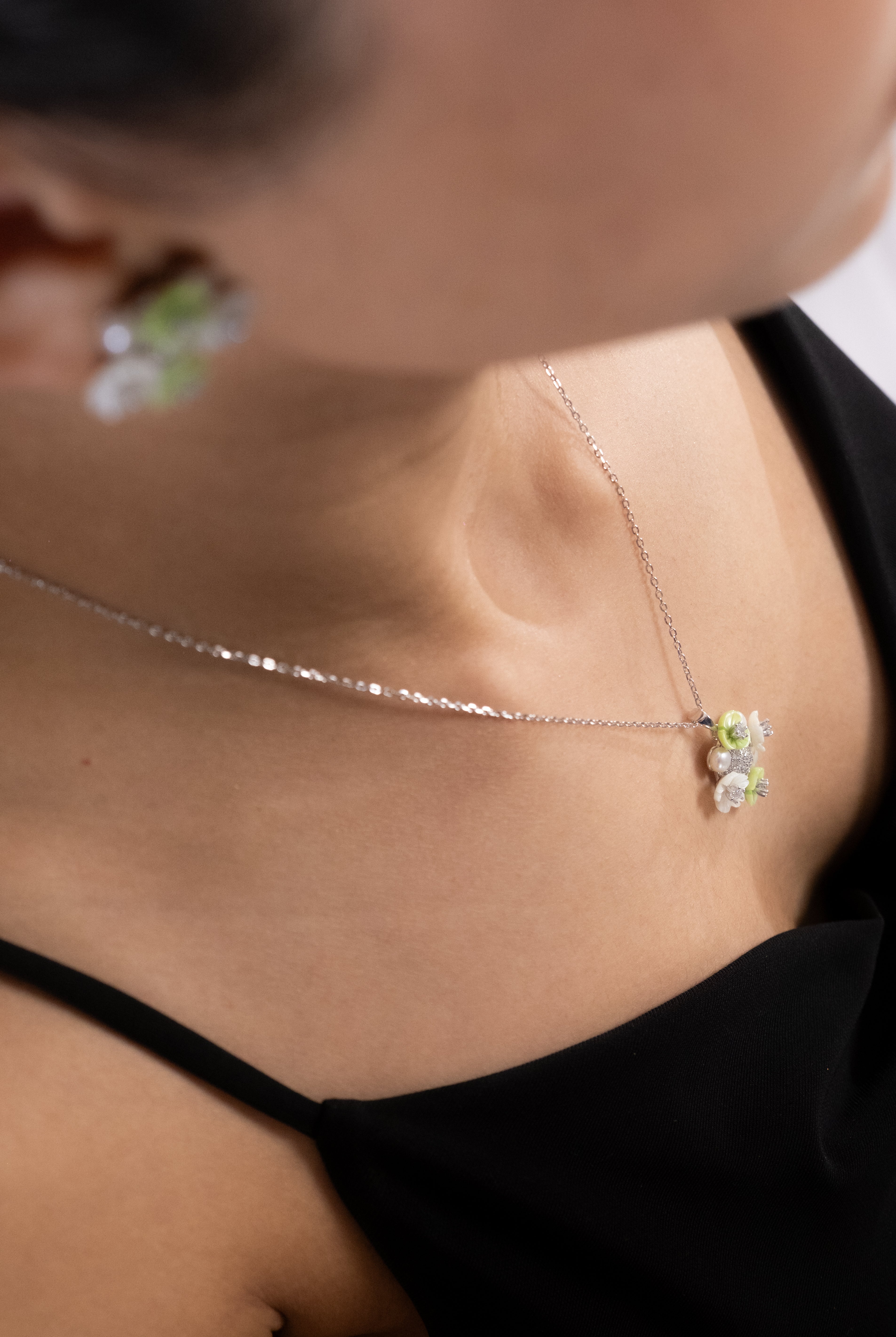 Reegalia Spring Bloom Set – 925 Silver Necklace & Earrings