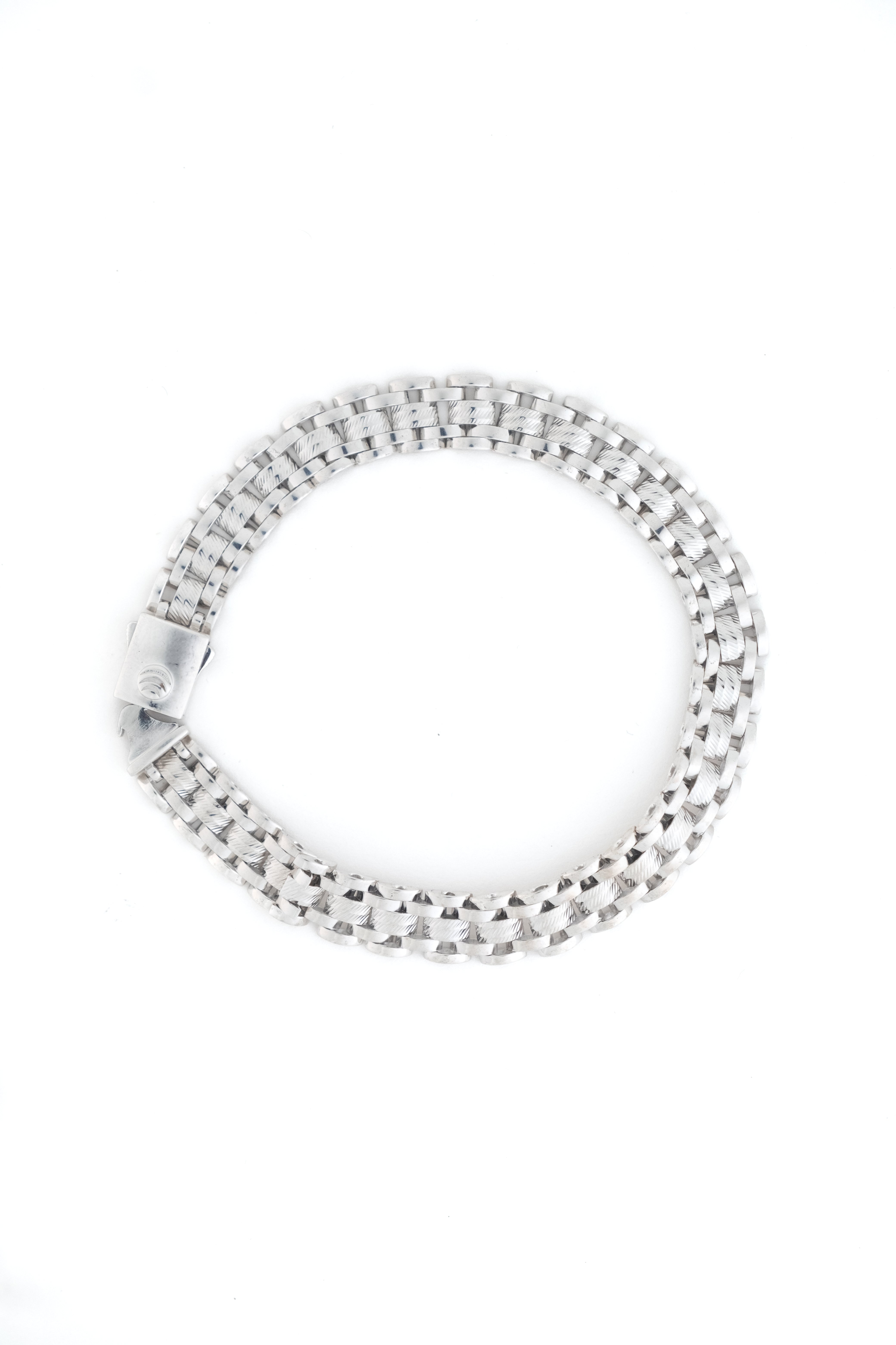 Reegalia 925 Silver Gold-Plated Square Link Bracelet.