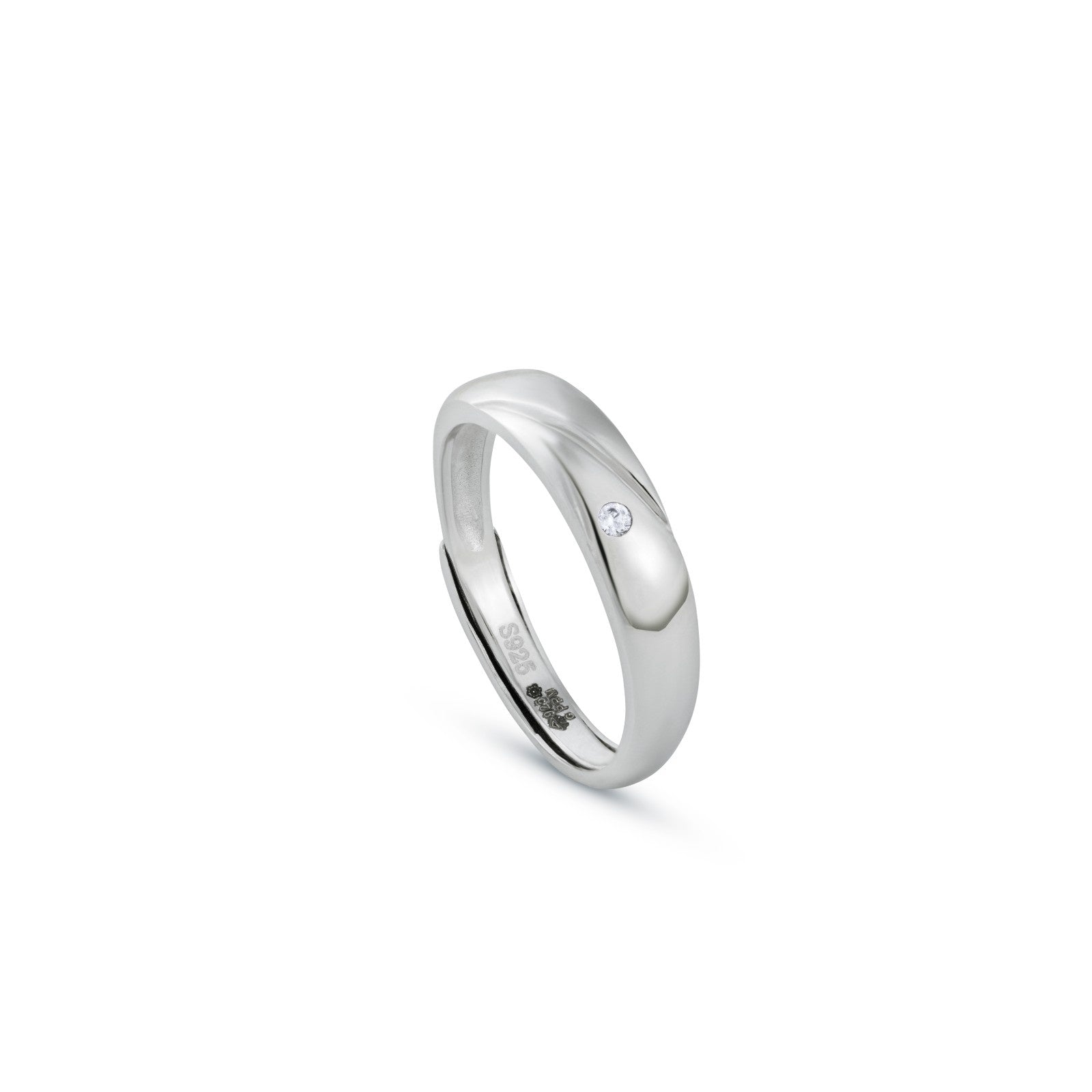 Minimal Solitaire 925 Sterling Adjustable Silver Ring